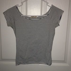 Black and white striped Hollister fitted top